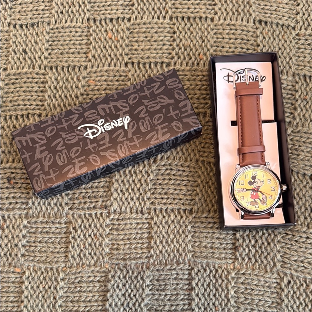 Disney Mickey Mouse Brown Leather Watch